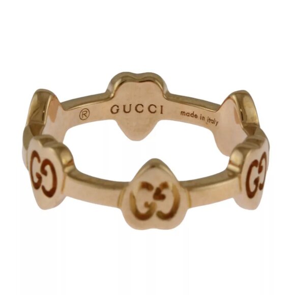 GUCCI Ring US 4 EU47 K18 Pink Gold Heart Icon used - Picture 5 of 7